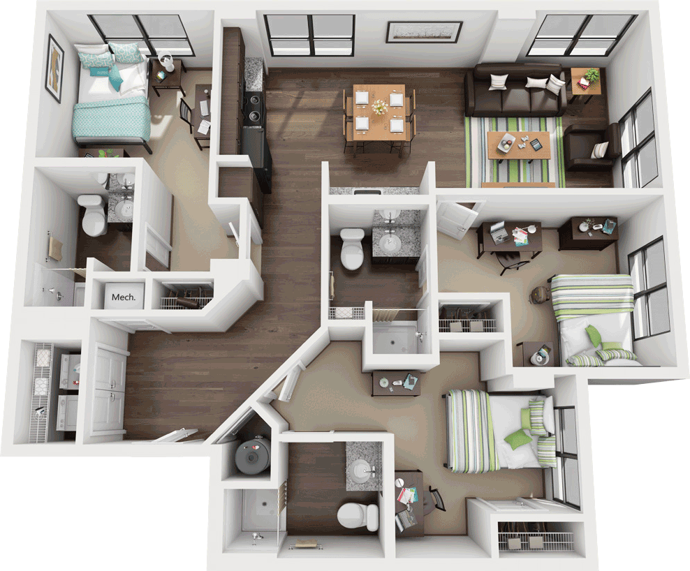 ThreeBedroom Student Apartments In Atlanta Near GSU